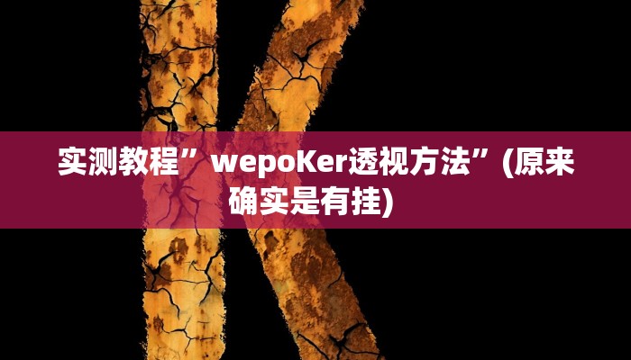 实测教程”wepoKer透视方法”(原来确实是有挂) 