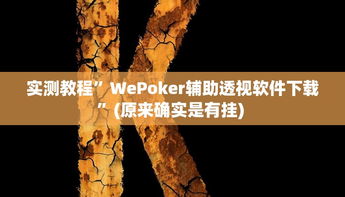 实测教程”wepokerplus透视辅助挂软件”确实真的有挂