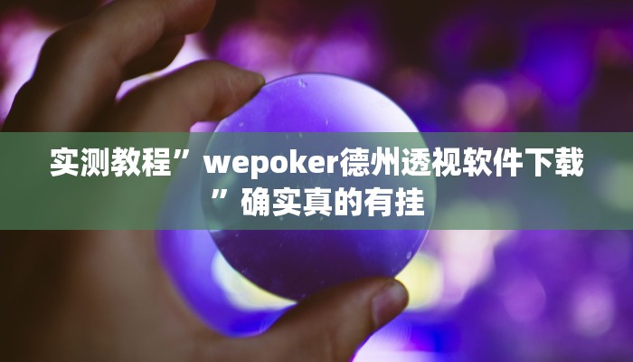 实测教程”WPK德州透视辅助器”确实真的有挂