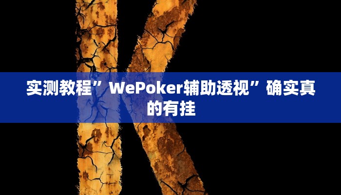 实测教程”wepoker德州开挂辅助软件”确实真的有挂
