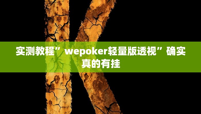 实测教程”哈局十三张开挂神器”确实真的有挂