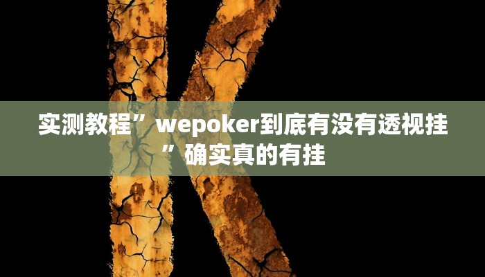 实测教程”红龙Poker通用挂”确实真的有挂