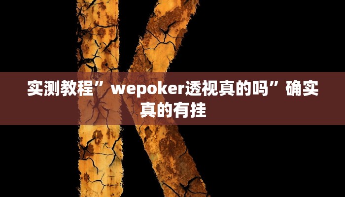 实测教程”WePoker作弊论坛”确实真的有挂