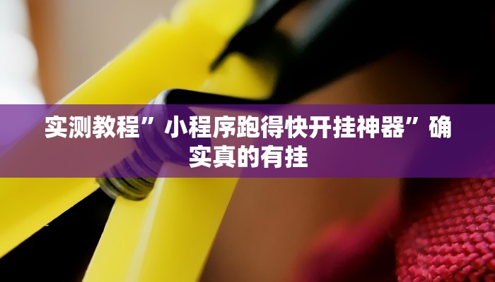 实测教程”小程序跑得快开挂神器”确实真的有挂