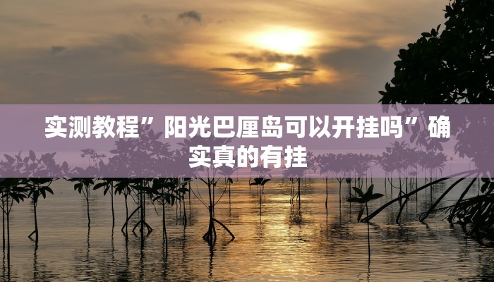 实测教程”阳光巴厘岛可以开挂吗”确实真的有挂