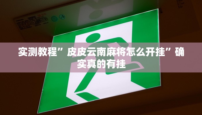 实测教程”皮皮云南麻将怎么开挂”确实真的有挂
