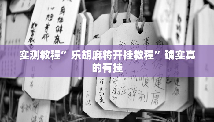 实测教程”乐胡麻将开挂教程”确实真的有挂