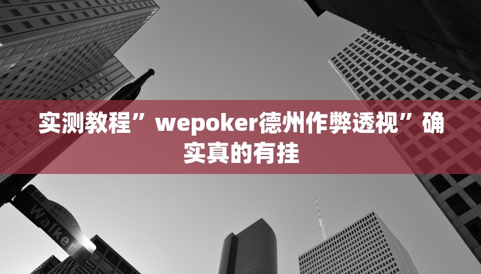 实测教程”wepoker德州作弊透视”确实真的有挂
