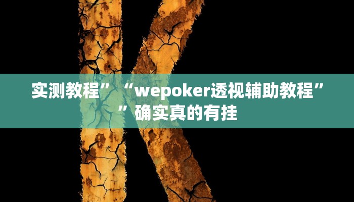 实测教程”“wepoker透视辅助教程””确实真的有挂