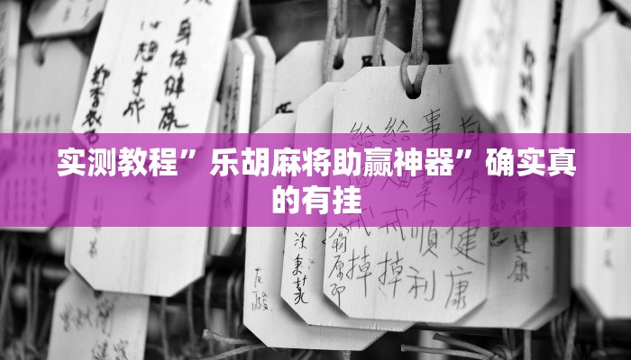 实测教程”乐胡麻将助赢神器”确实真的有挂