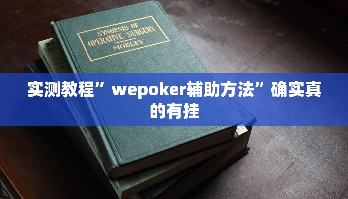 实测教程”wepoker辅助方法”确实真的有挂
