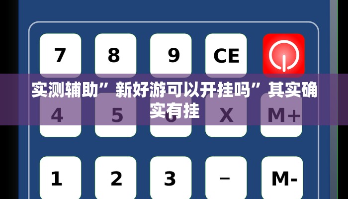 实测辅助”新好游可以开挂吗”其实确实有挂