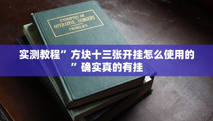 实测教程”方块十三张开挂怎么使用的”确实真的有挂