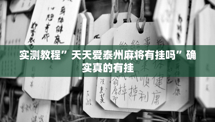实测教程”天天爱泰州麻将有挂吗”确实真的有挂
