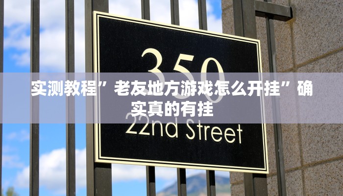 实测教程”老友地方游戏怎么开挂”确实真的有挂