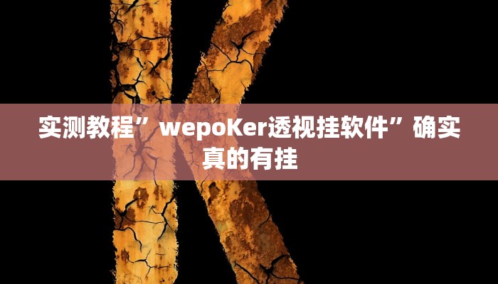 实测教程”wepoKer透视挂软件”确实真的有挂