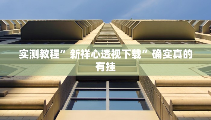 实测教程”新祥心透视下载”确实真的有挂