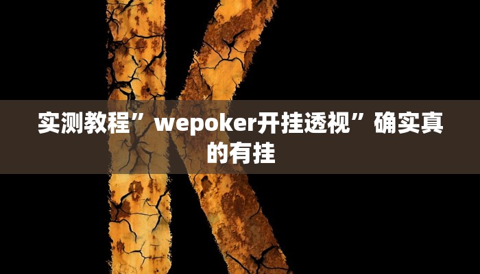 实测教程”wepoker开挂透视”确实真的有挂