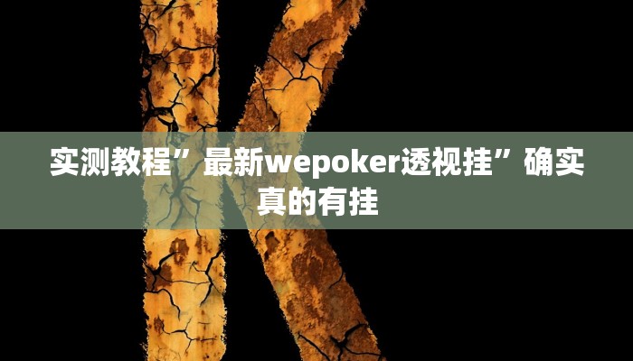 实测教程”最新wepoker透视挂”确实真的有挂