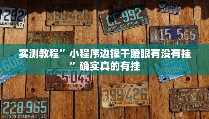 实测教程”小程序边锋干瞪眼有没有挂”确实真的有挂