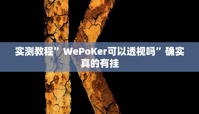 实测教程”WePoKer可以透视吗”确实真的有挂