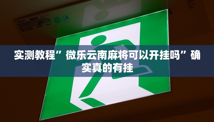 实测教程”微乐云南麻将可以开挂吗”确实真的有挂