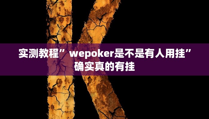 实测教程”wepoker是不是有人用挂”确实真的有挂