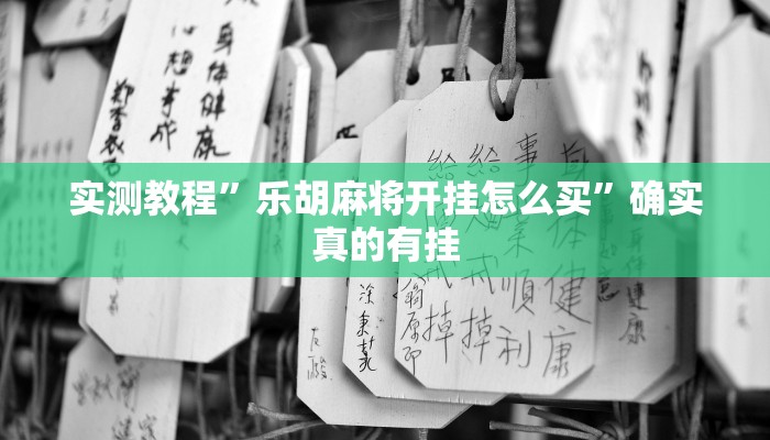 实测教程”乐胡麻将开挂怎么买”确实真的有挂