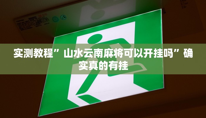 实测教程”山水云南麻将可以开挂吗”确实真的有挂