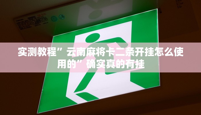 实测教程”云南麻将卡二条开挂怎么使用的”确实真的有挂