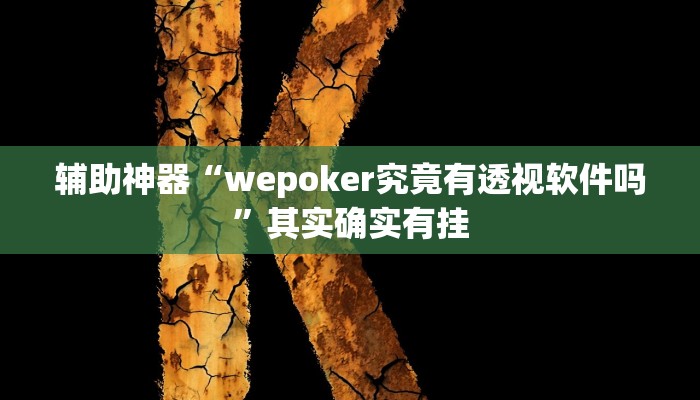 辅助神器“wepoker究竟有透视软件吗”其实确实有挂