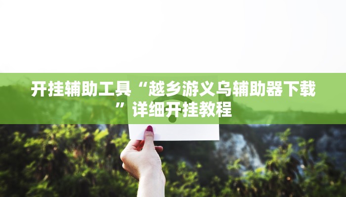 开挂辅助工具“越乡游义乌辅助器下载”详细开挂教程