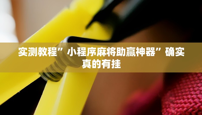 实测教程”小程序麻将助赢神器”确实真的有挂