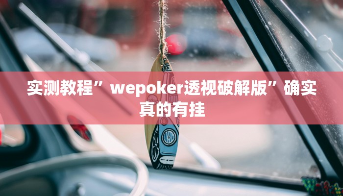 实测教程”wepoker透视破解版”确实真的有挂