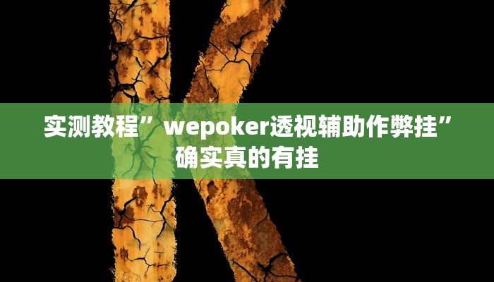 实测教程”wepoker透视辅助作弊挂”确实真的有挂