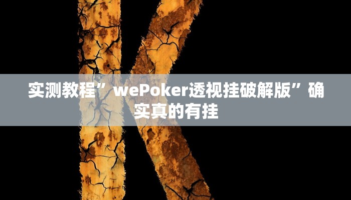 实测教程”wePoker透视挂破解版”确实真的有挂