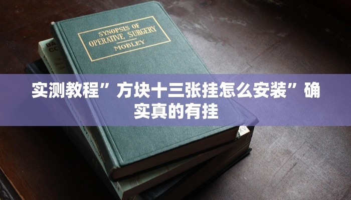 实测教程”方块十三张挂怎么安装”确实真的有挂