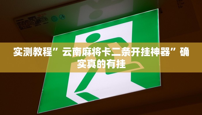 实测教程”云南麻将卡二条开挂神器”确实真的有挂