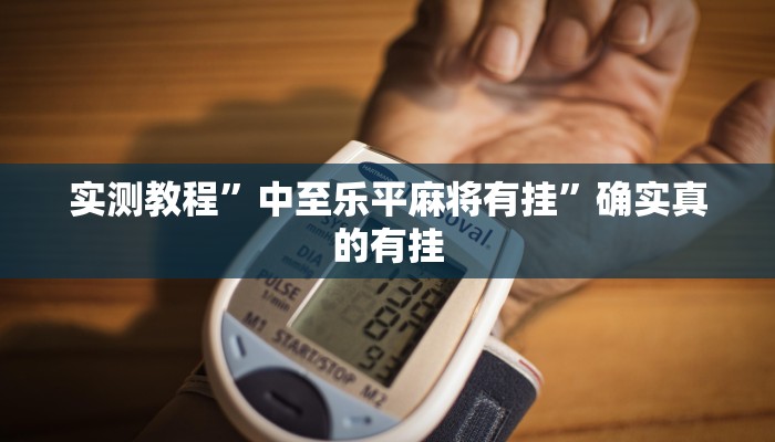 实测教程”中至乐平麻将有挂”确实真的有挂