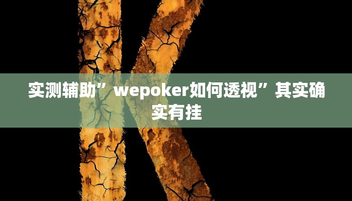 实测辅助”wepoker如何透视”其实确实有挂