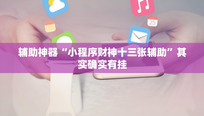 辅助神器“小程序财神十三张辅助”其实确实有挂