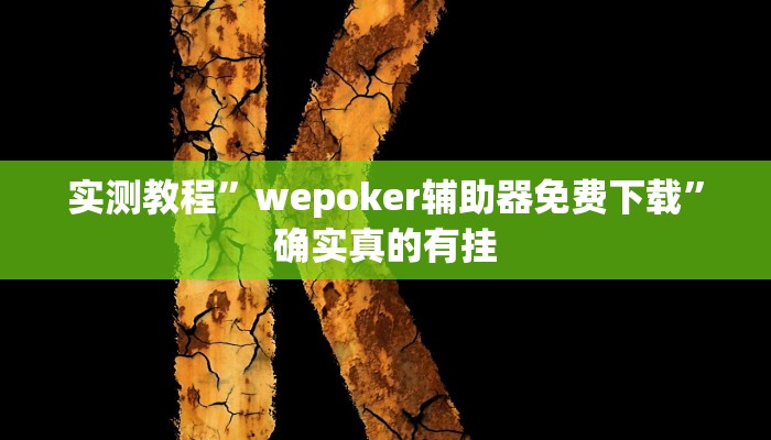实测教程”wepoker辅助器免费下载”确实真的有挂