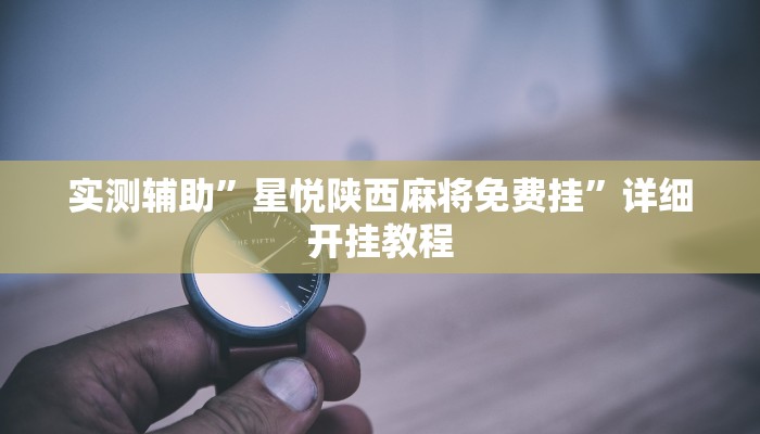 实测辅助”星悦陕西麻将免费挂”详细开挂教程