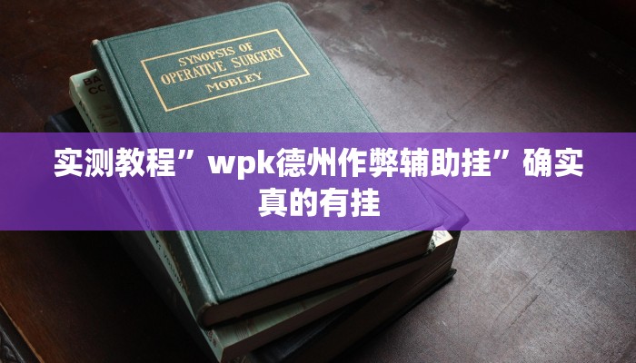 实测教程”wpk德州作弊辅助挂”确实真的有挂