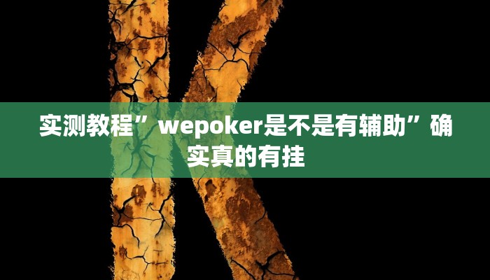 实测教程”wepoker是不是有辅助”确实真的有挂