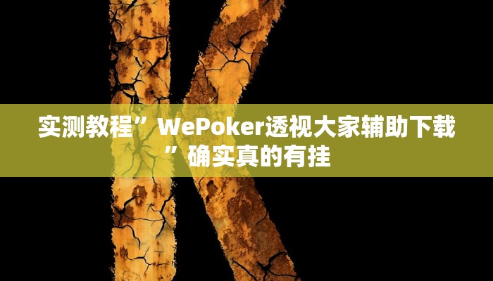 实测教程”WePoker透视大家辅助下载”确实真的有挂