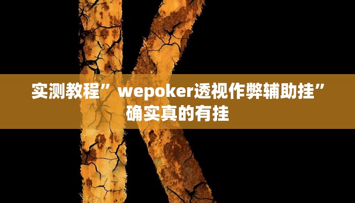 实测教程”wepoker透视作弊辅助挂”确实真的有挂