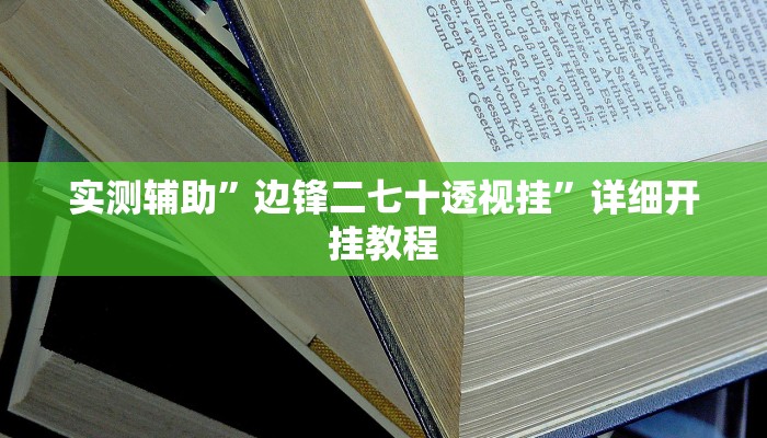 实测辅助”边锋二七十透视挂”详细开挂教程