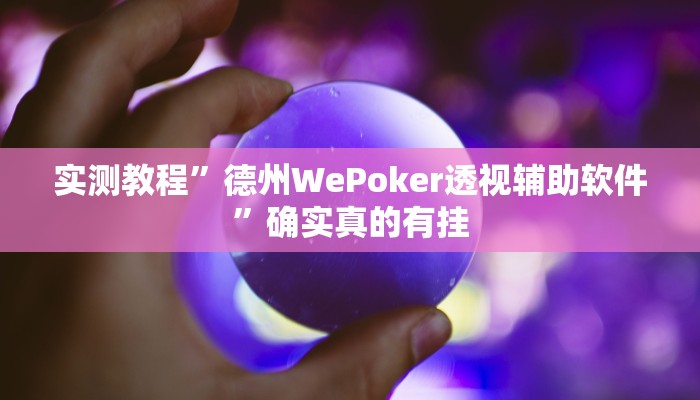 实测教程”德州WePoker透视辅助软件”确实真的有挂