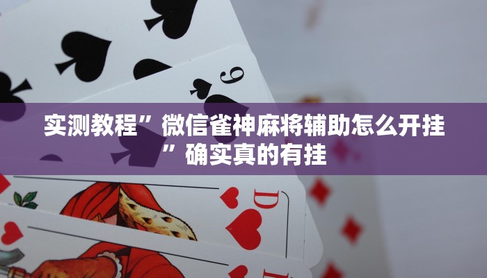 实测教程”微信雀神麻将辅助怎么开挂”确实真的有挂
